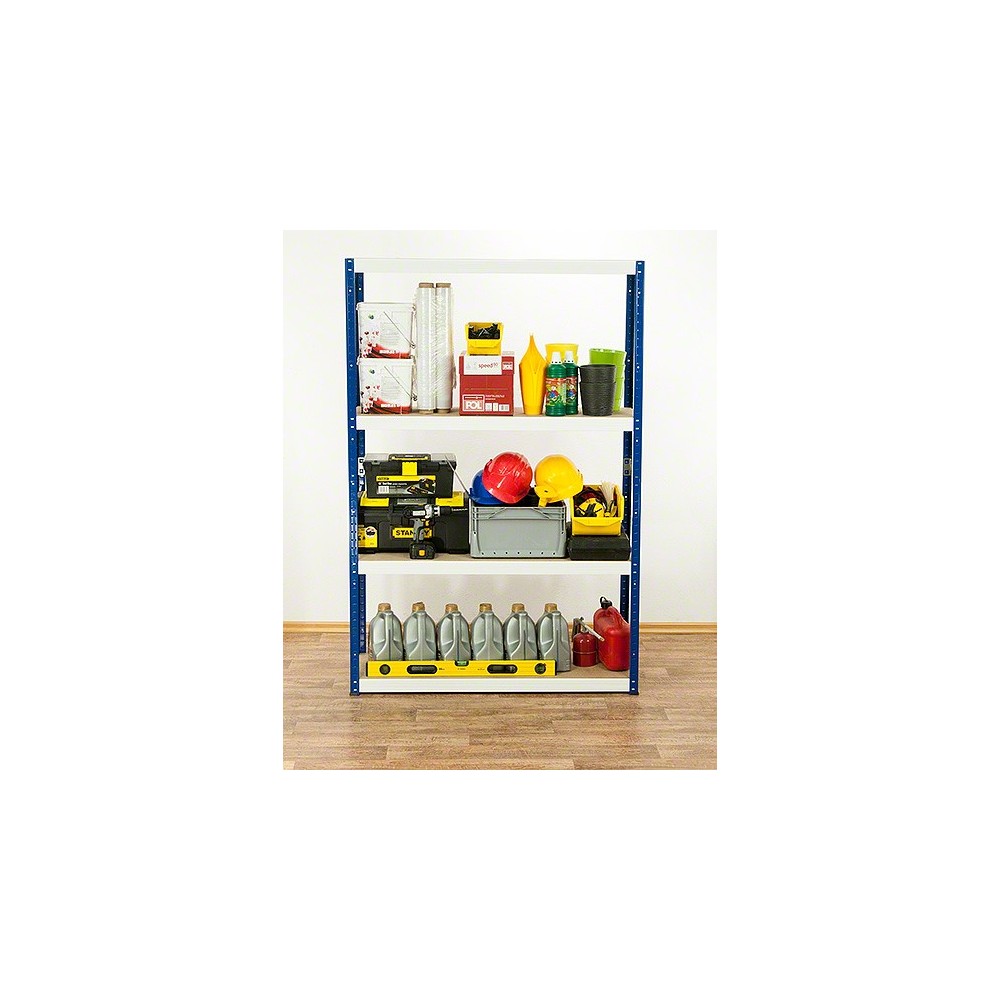 Regał Helios 180x075x35 cm 4 półki/350kg Czarno-Pomarańczowy