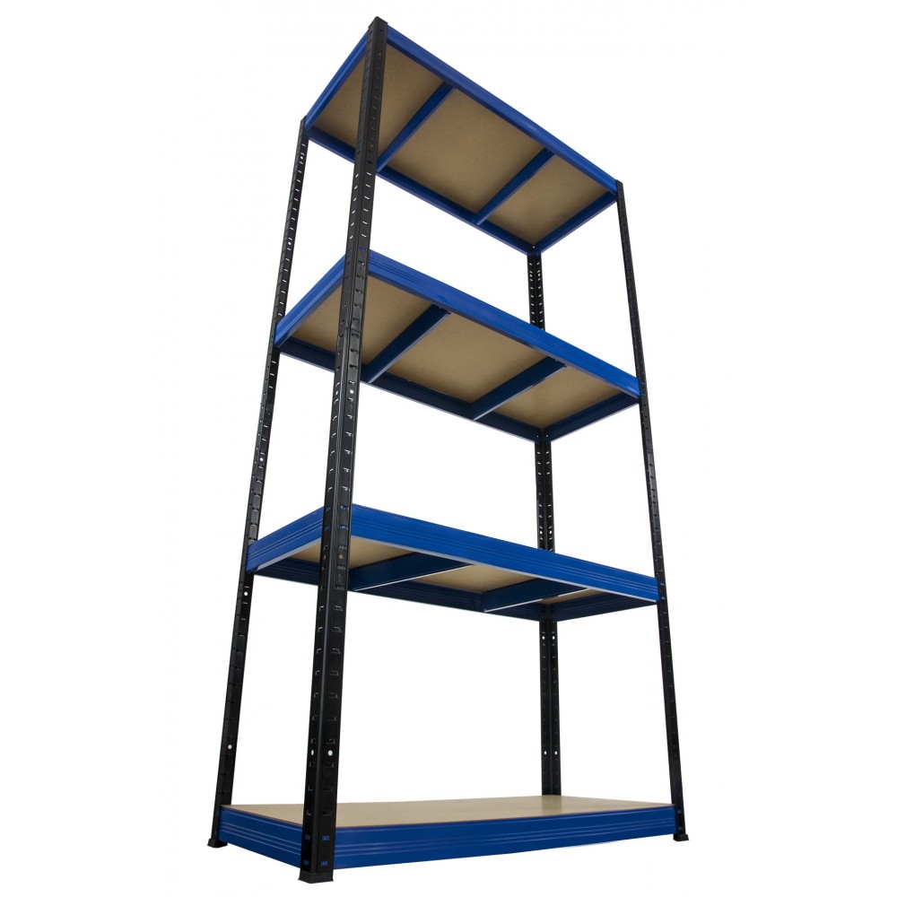 Regał Helios 180x075x60 cm 4 półki/350kg Czarno-Pomarańczowy