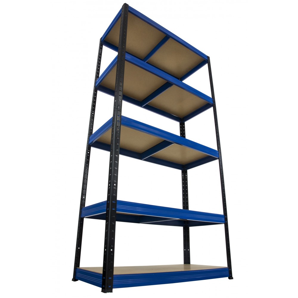 Regał Helios 180x110x35 cm 5 półek/275kg Biało-Niebieski