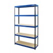 Regał Helios 196x120x30 cm 5 półek/275kg Biało-Niebieski