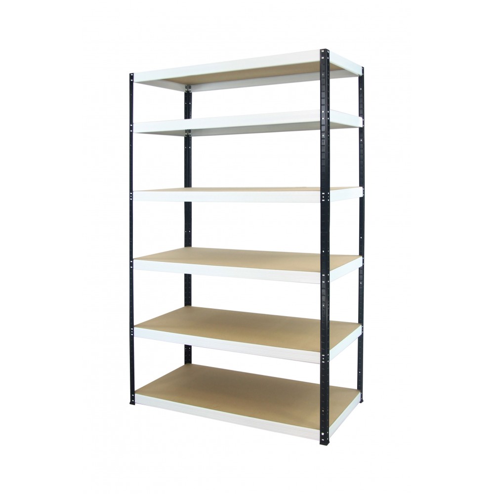 Regał Helios 196x120x60 cm 6 półek/275kg Biało-Niebieski