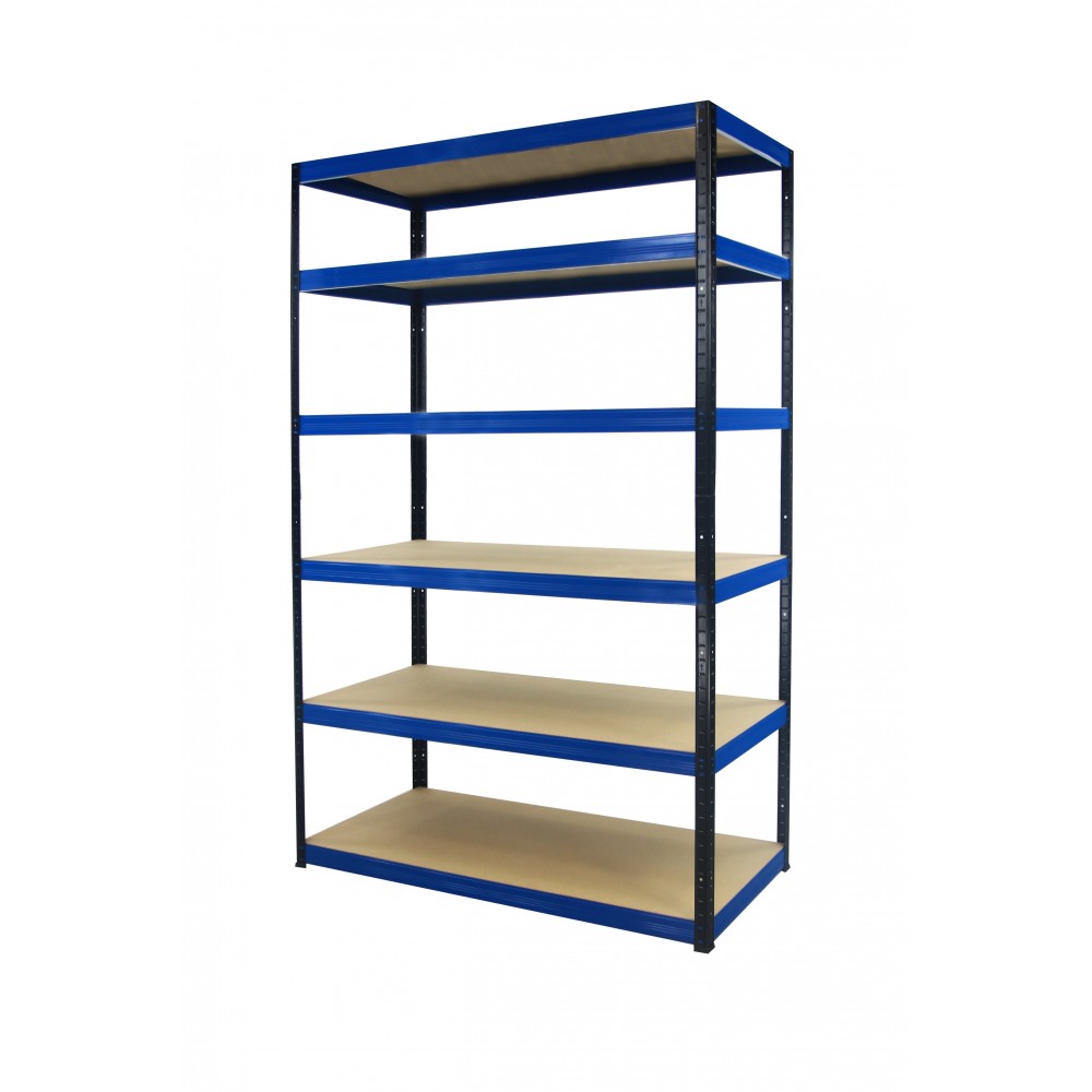 Regał Helios 196x120x45 cm 6 półek/275kg Biało-Niebieski