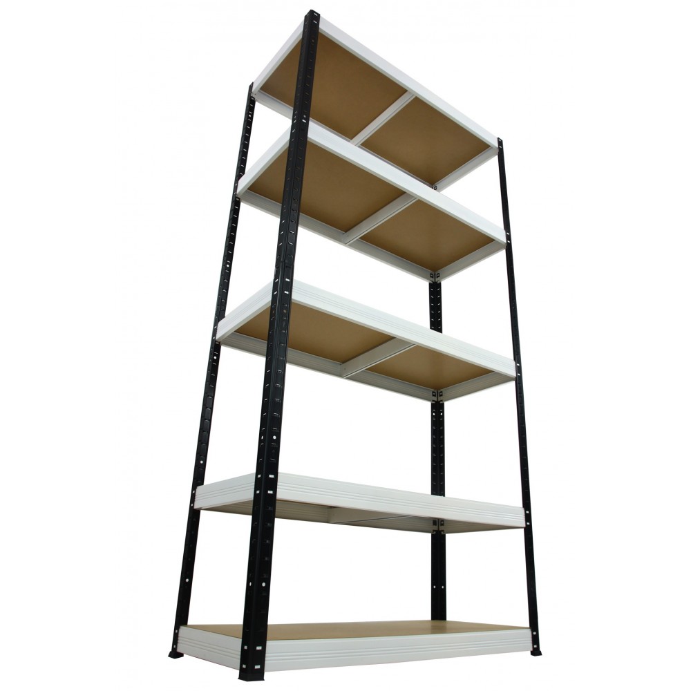 Regał Helios 180x90x30 cm 5 półek/350kg Biało-Niebieski