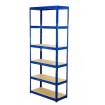 Regał Helios 196x120x50 cm 6 półek/350kg Biało-Niebieski