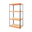Regał Helios 180x90x60 cm 4 półki/175kg Biało-Pomarańczowy