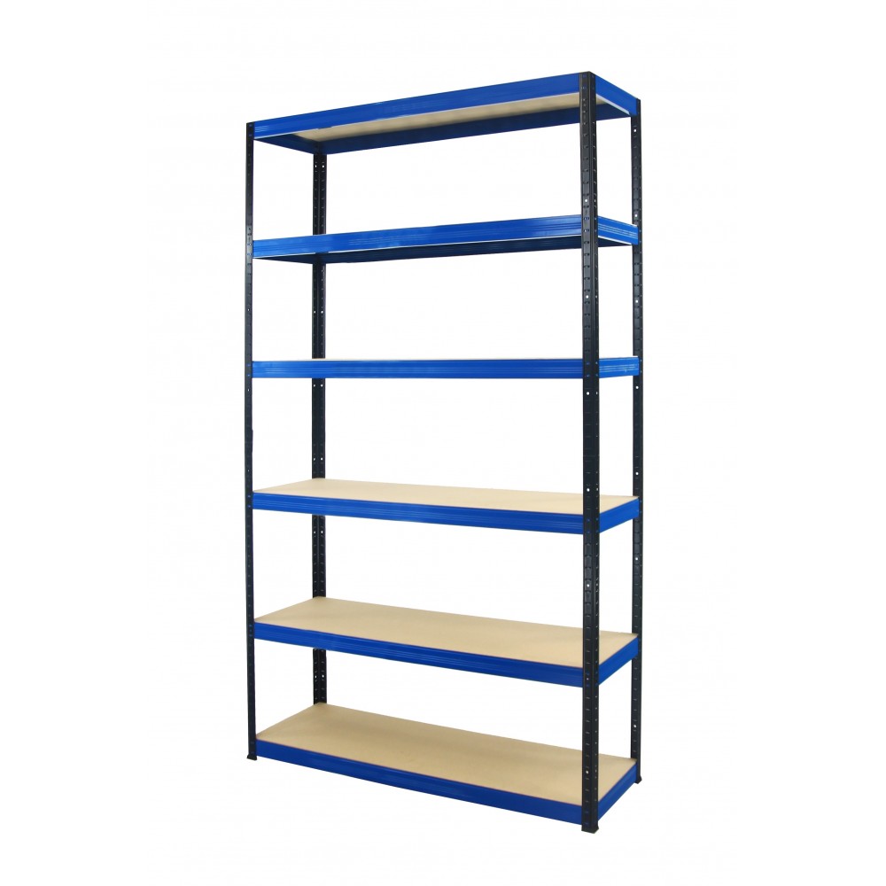 Regał Helios 196x090x60 cm 6 półek/400kg Czarno-Pomarańczowy