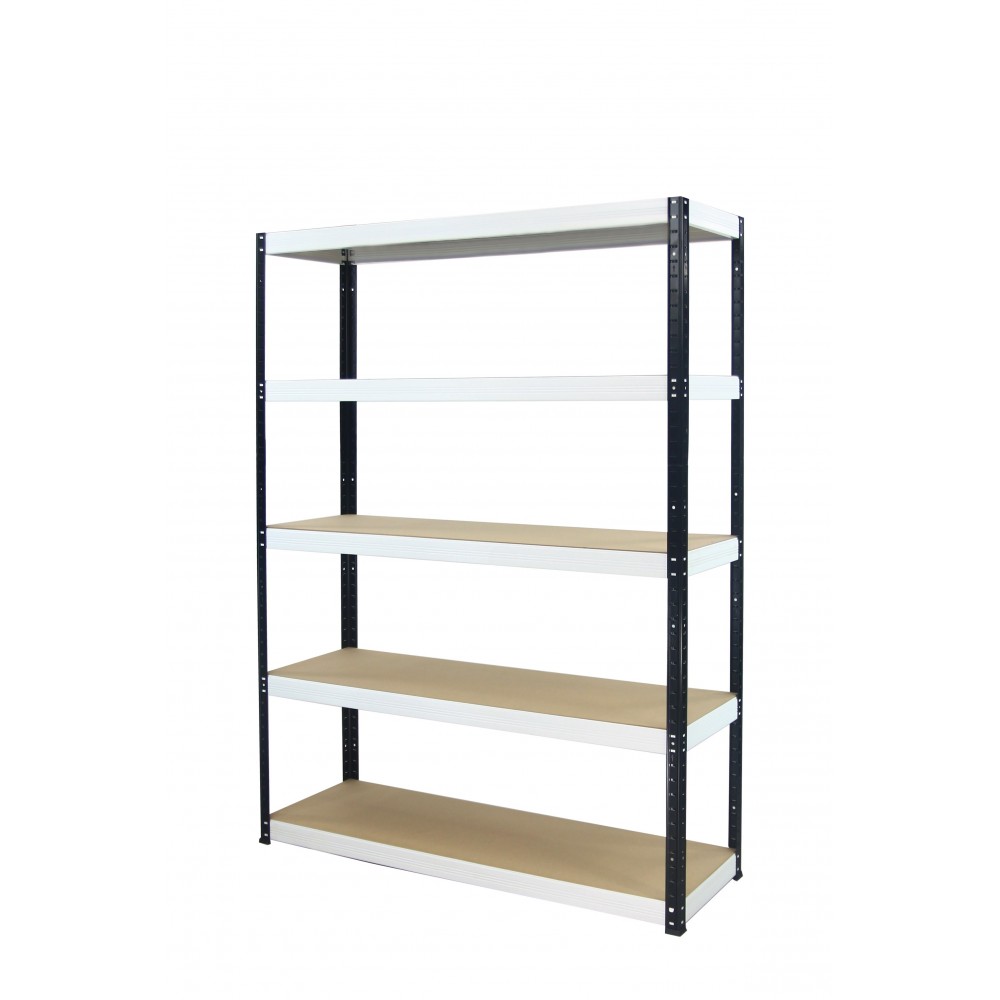 Regał Helios 213x120x45 cm 5 półek/400kg Czarno-Pomarańczowy