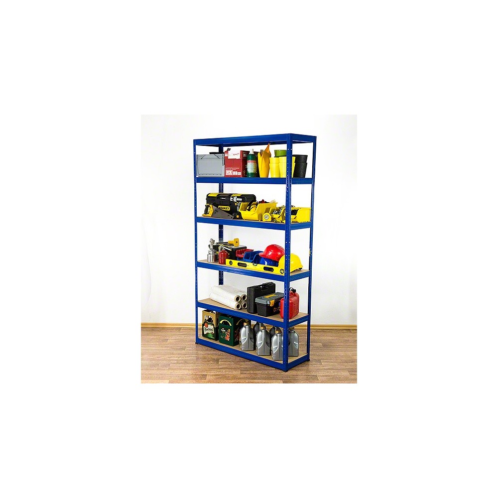 Regał Helios 213x075x35 cm 6 półek/400kg Czarno-Pomarańczowy