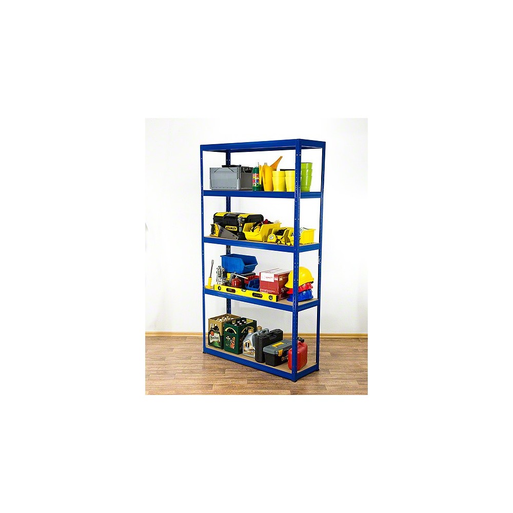 Regał Helios 196x120x30 cm 5 półek/175kg Czarno-Niebieski