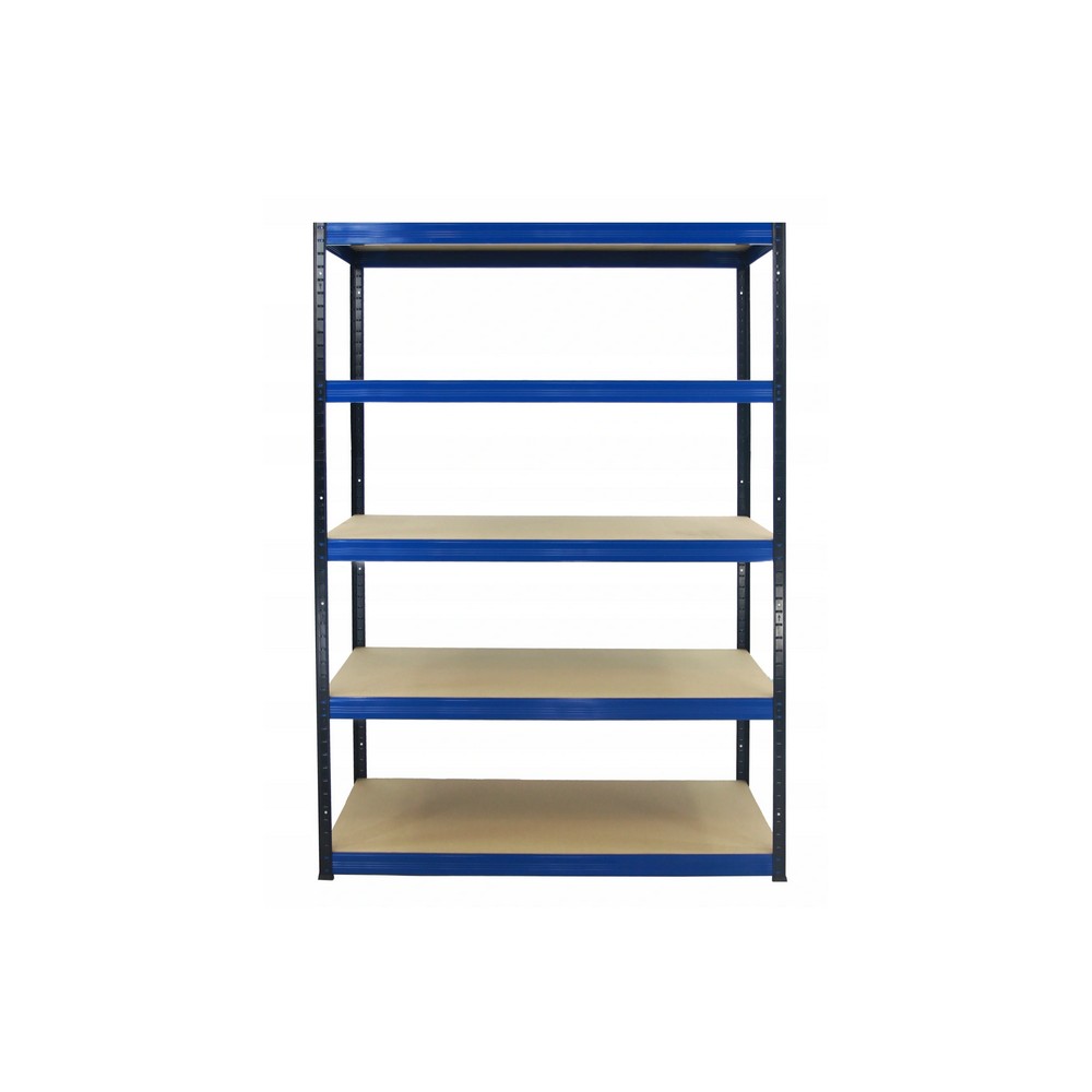 Regał Helios 213x090x60 cm 5 półek/175kg Czarno-Niebieski