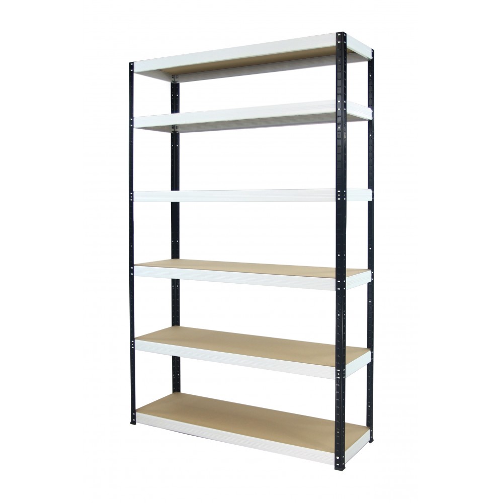 Regał Helios 213x075x35 cm 6 półek/275kg Czarno-Niebieski