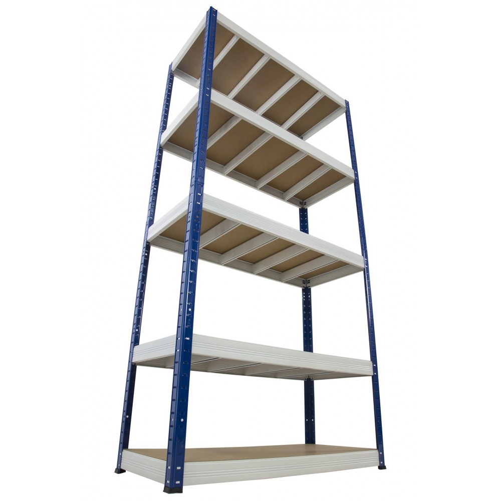 Regał Helios 180x90x60 cm 5 półek/350kg Czarno-Niebieski