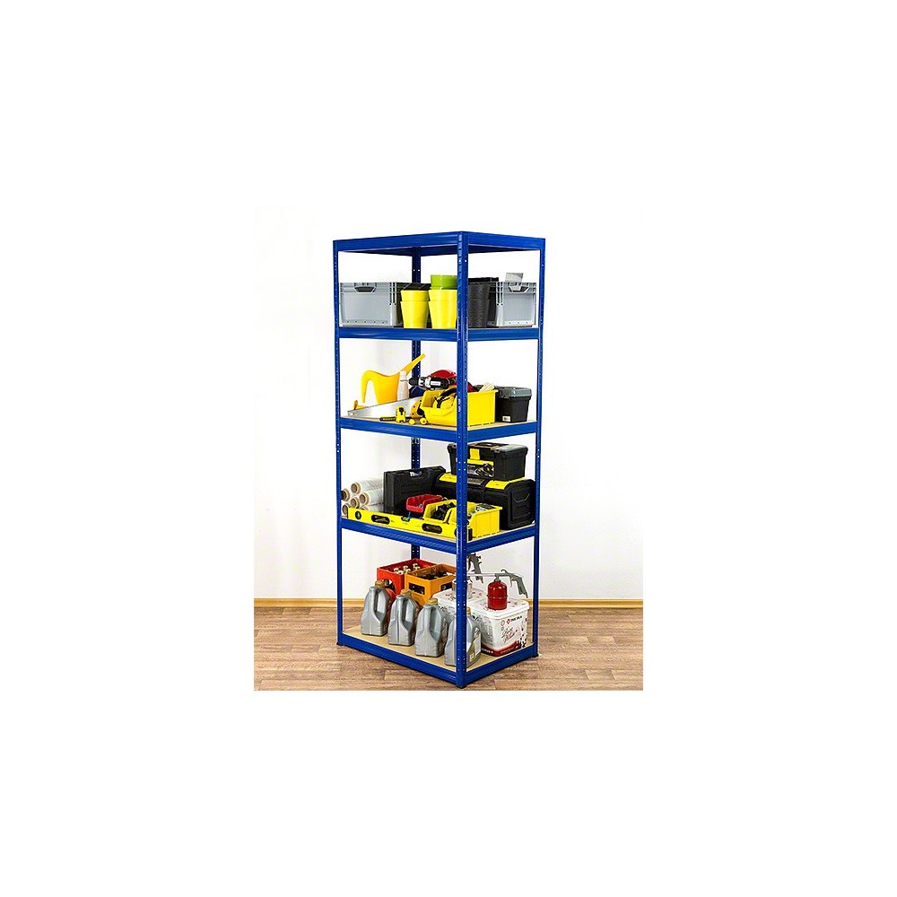Regał Helios 196x110x40 cm 5 półek/350kg Czarno-Niebieski