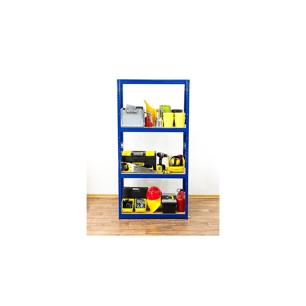 Regał Helios 180x110x50 cm 4 półki/400kg Czarno-Niebieski