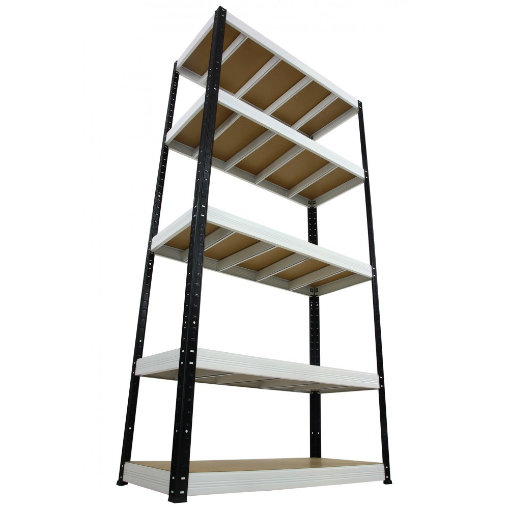 Regał Helios 196x110x35 cm 5 półek/400kg Czarno-Niebieski