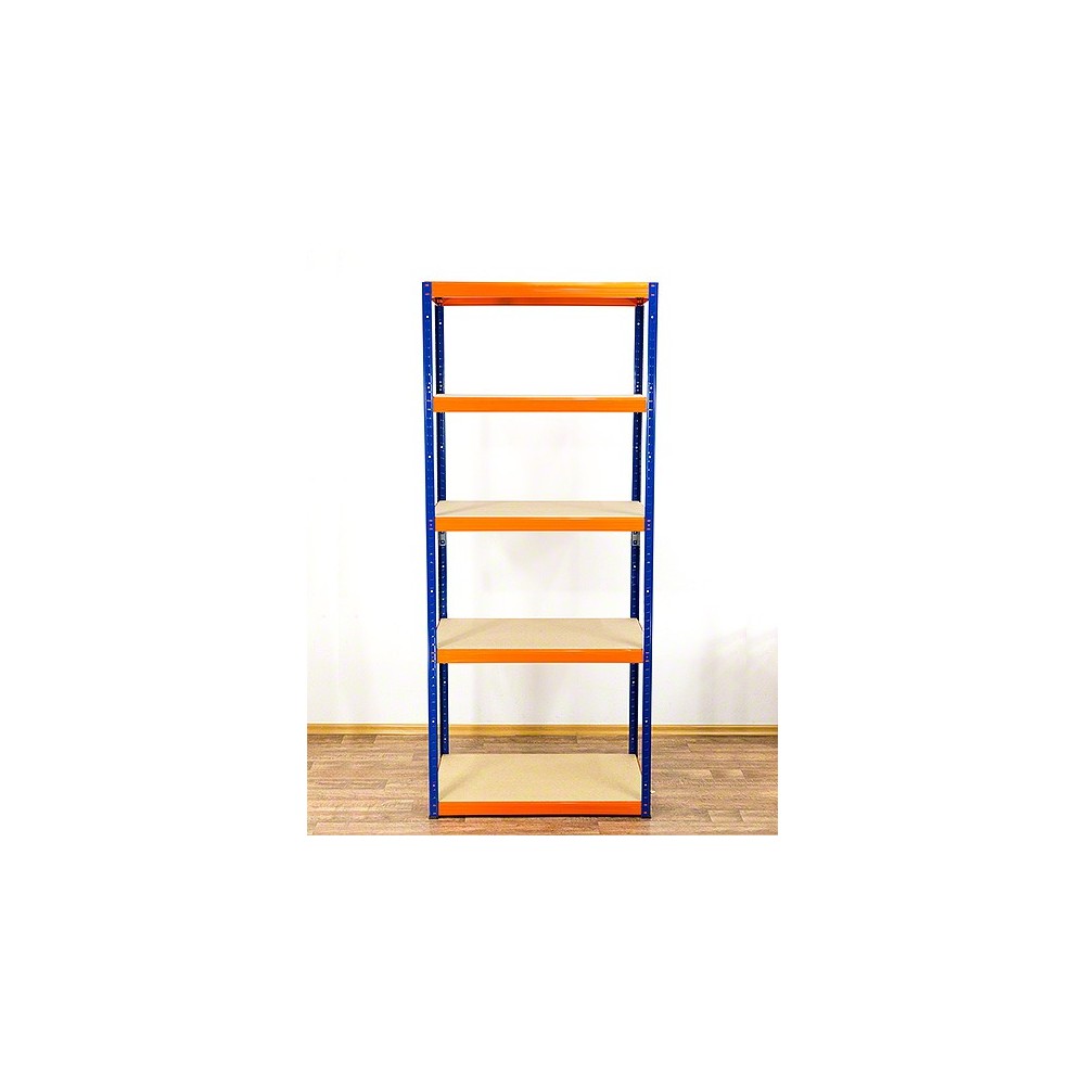 Regał Helios 196x75x60 cm 5 półek/175kg Biało-Pomarańczowy
