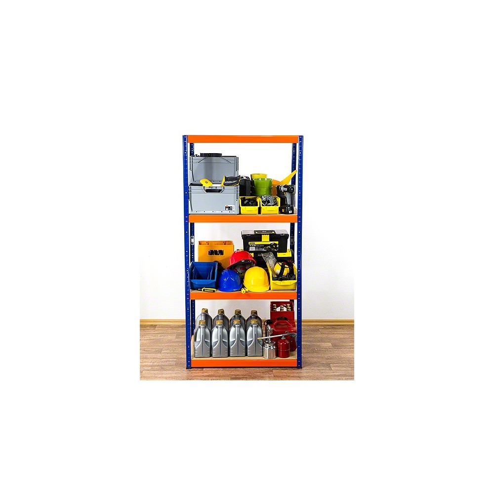 Regał Helios 180x100x35 cm 4 półki/175kg Czarno-Biały