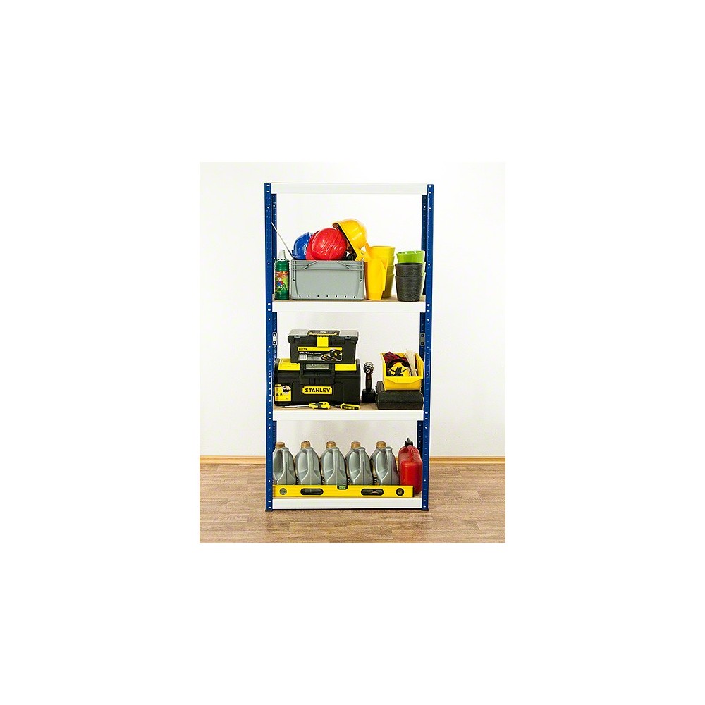 Regał Helios 180x110x35 cm 4 półki/175kg Czarno-Biały