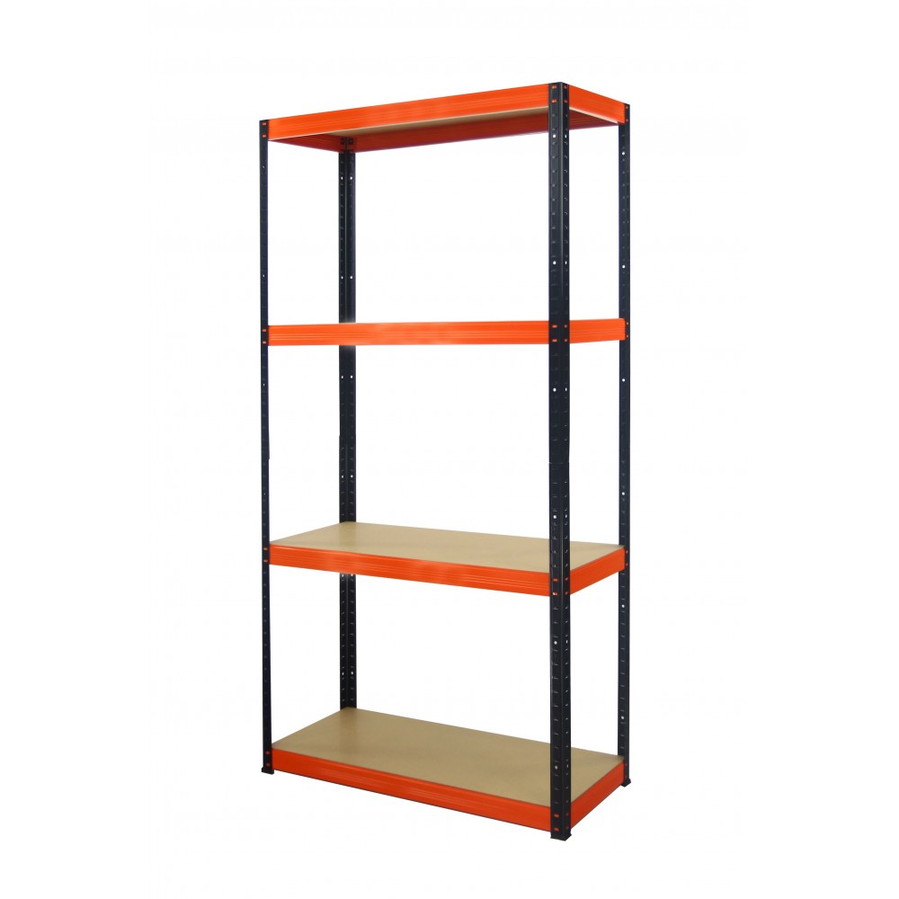 Regał Helios 180x110x35 cm 4 półki/175kg Czarno-Biały