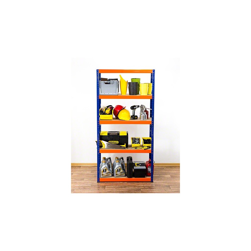 Regał Helios 180x100x30 cm 5 półek/175kg Czarno-Biały