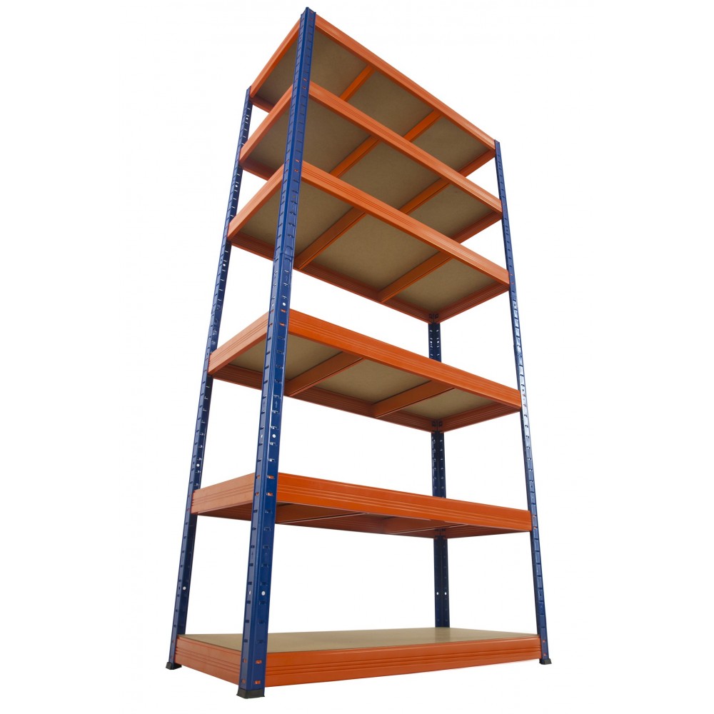 Regał Helios 213x075x40 cm 6 półek/175kg Czarno-Biały