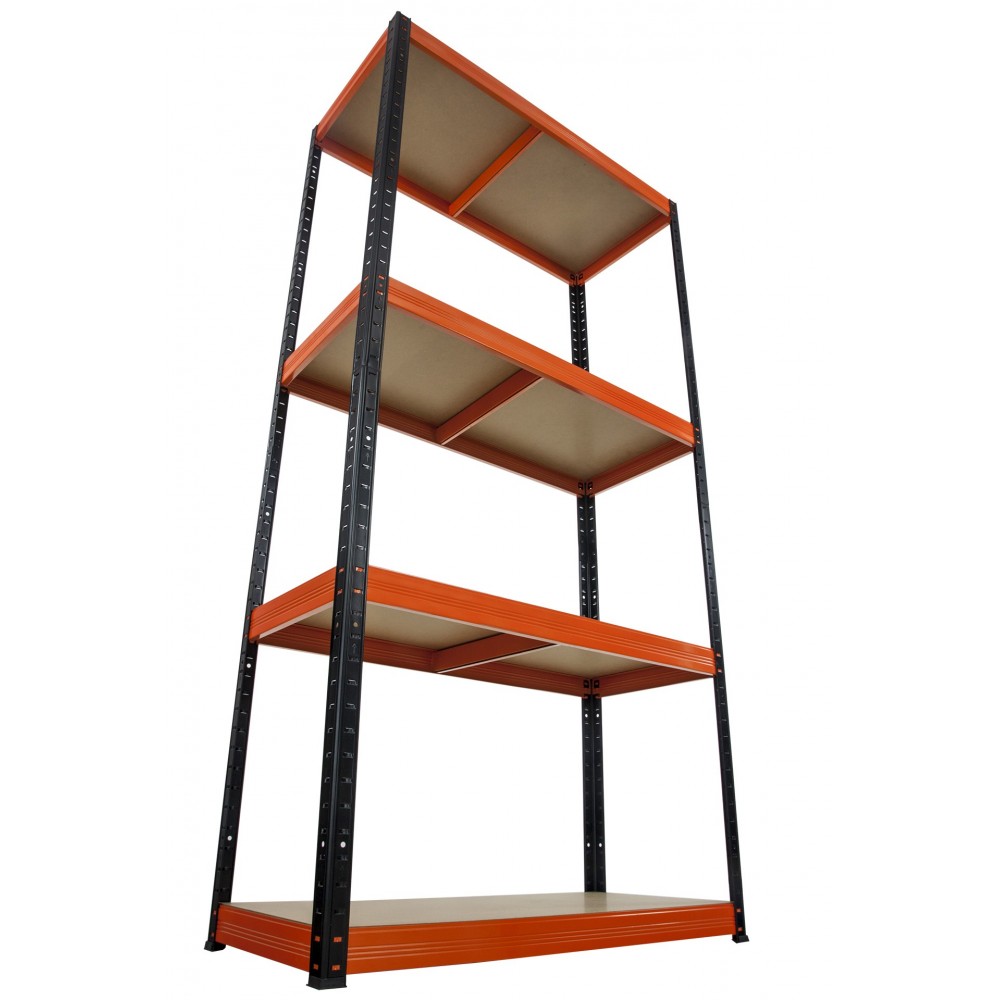 Regał Helios 180x120x35 cm 4 półki/275kg Biało-Pomarańczowy