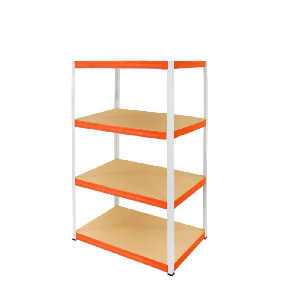 Regał Helios 180x120x45 cm 4 półki/275kg Biało-Pomarańczowy