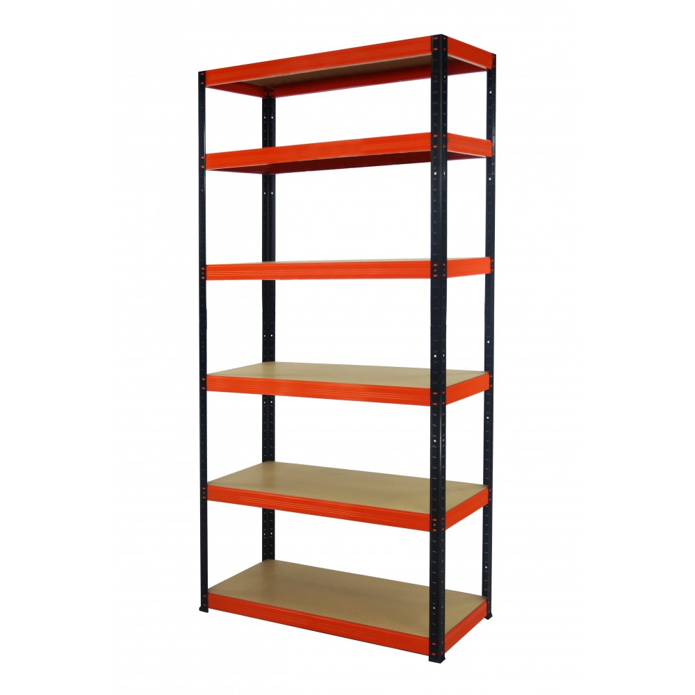 Regał Helios 196x120x60 cm 6 półek/275kg Biało-Pomarańczowy