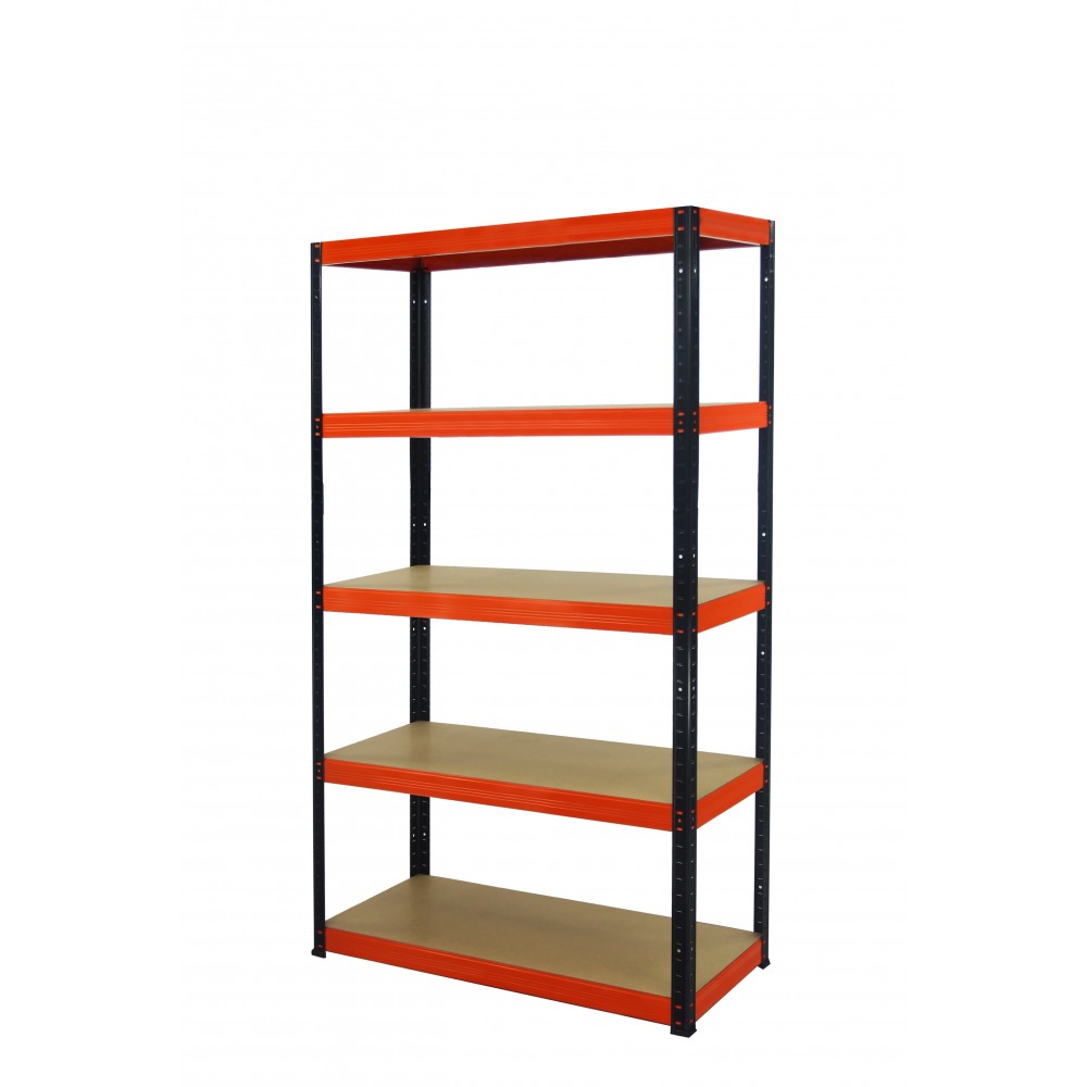 Regał Helios 196x90x30 cm 5 półek/275kg Czarno-Biały