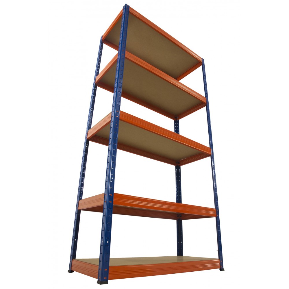 Regał Helios 196x90x35 cm 5 półek/275kg Czarno-Biały