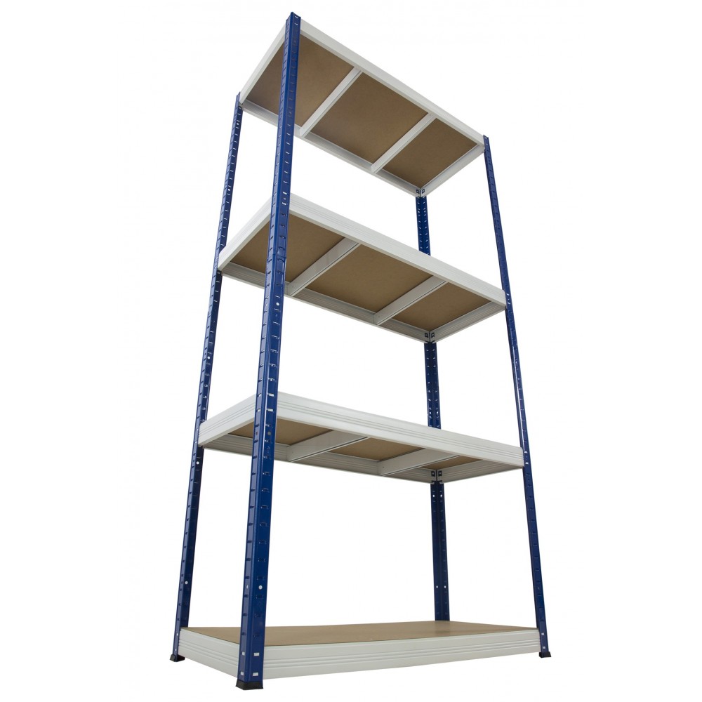 Regał Helios 180x110x30 cm 4 półki/350kg Biało-Pomarańczowy