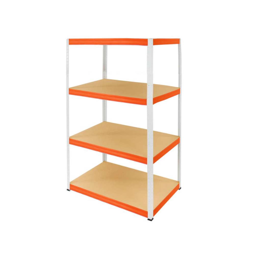 Regał Helios 180x120x60 cm 4 półki/350kg Biało-Pomarańczowy