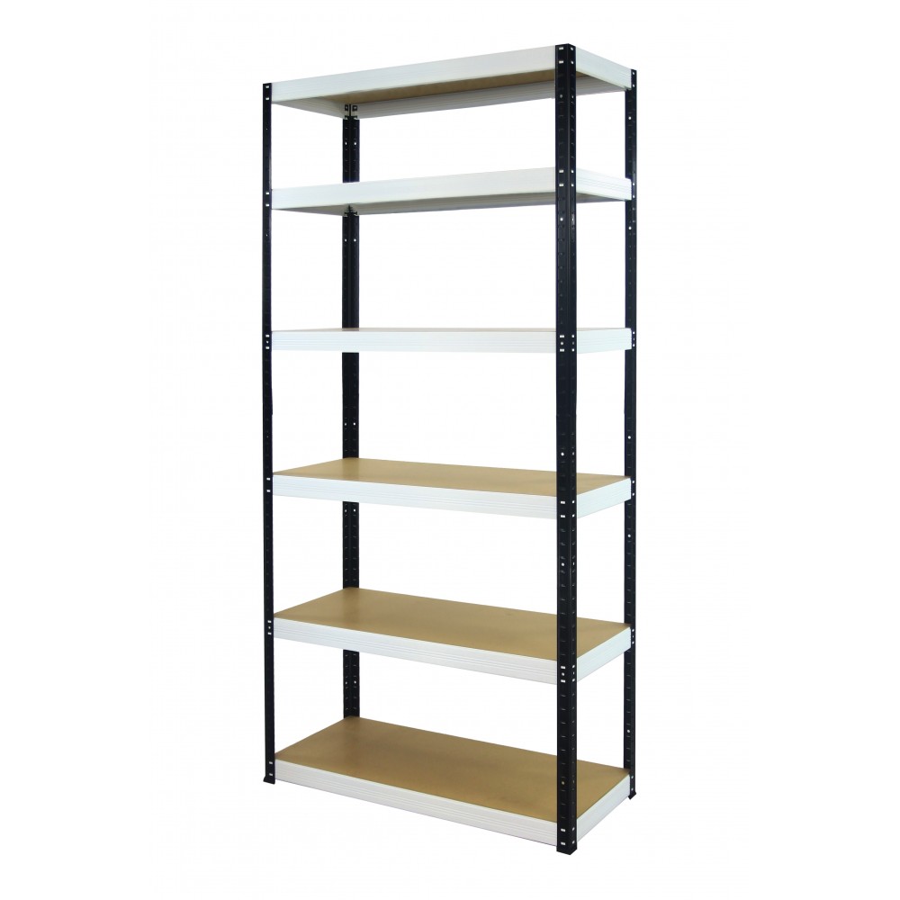 Regał Helios 196x110x40 cm 6 półek/350kg Biało-Pomarańczowy