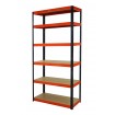 Regał Helios 196x75x40 cm 6 półek/275kg Biało-Pomarańczowy