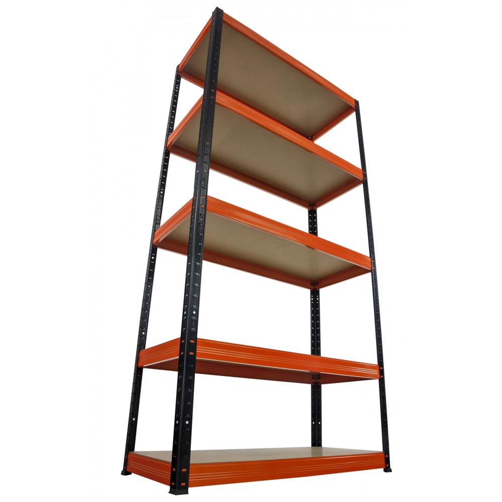 Regał Helios 180x90x35 cm 5 półek/350kg Czarno-Biały