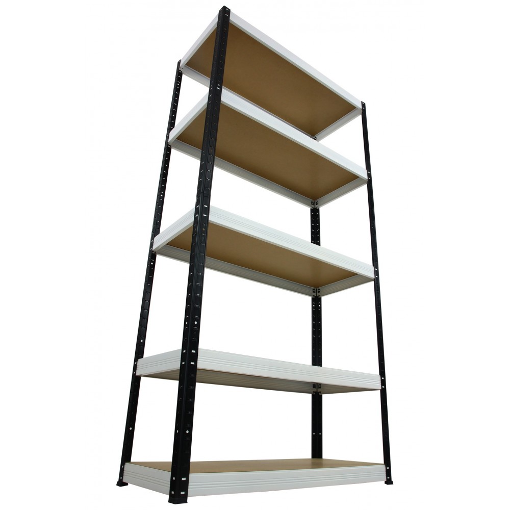 Regał Helios 196x100x45 cm 5 półek/350kg Czarno-Biały