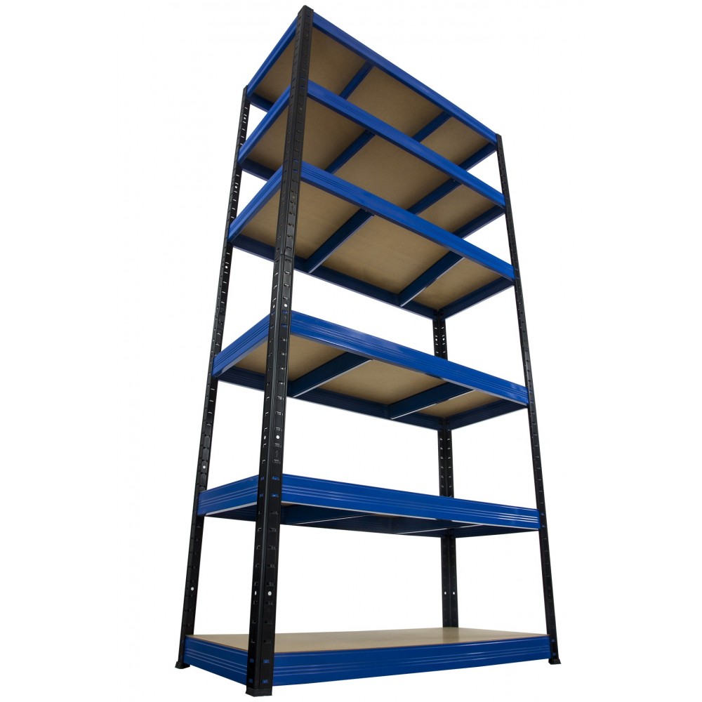 Regał Helios 196x110x30 cm 6 półek/350kg Czarno-Biały