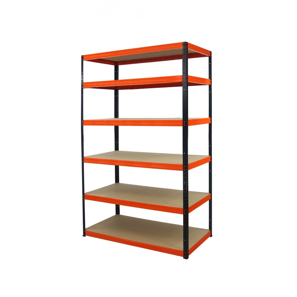 Regał Helios 213x120x60 cm 6 półek/350kg Czarno-Niebieski