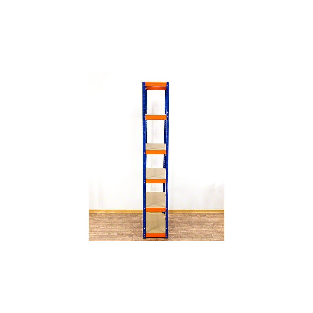 Regał Helios 196x120x40 cm 6 półek/400kg Biało-Pomarańczowy