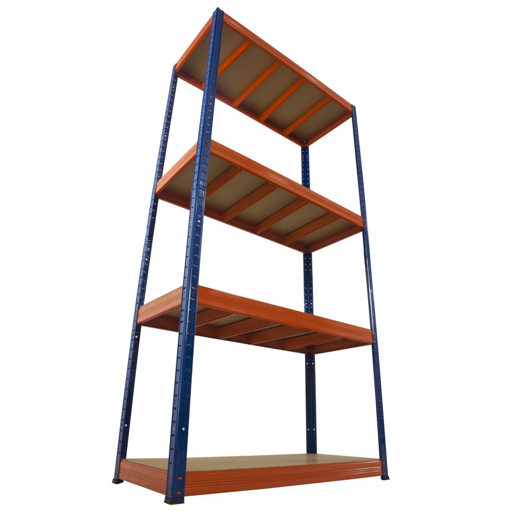 Regał Helios 180x110x60 cm 4 półki/400kg Czarno-Biały