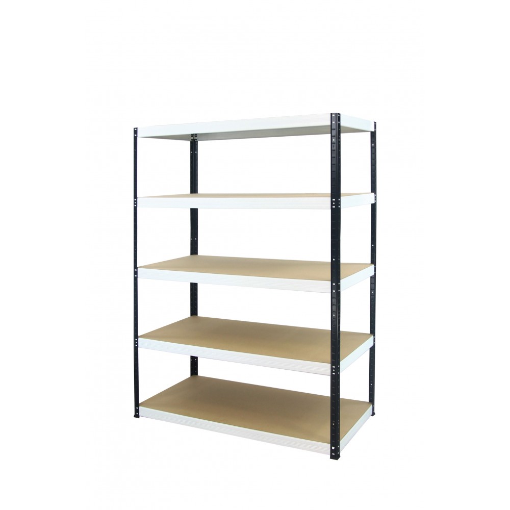Regał Helios 180x75x35 cm 5 półek/400kg Czarno-Biały