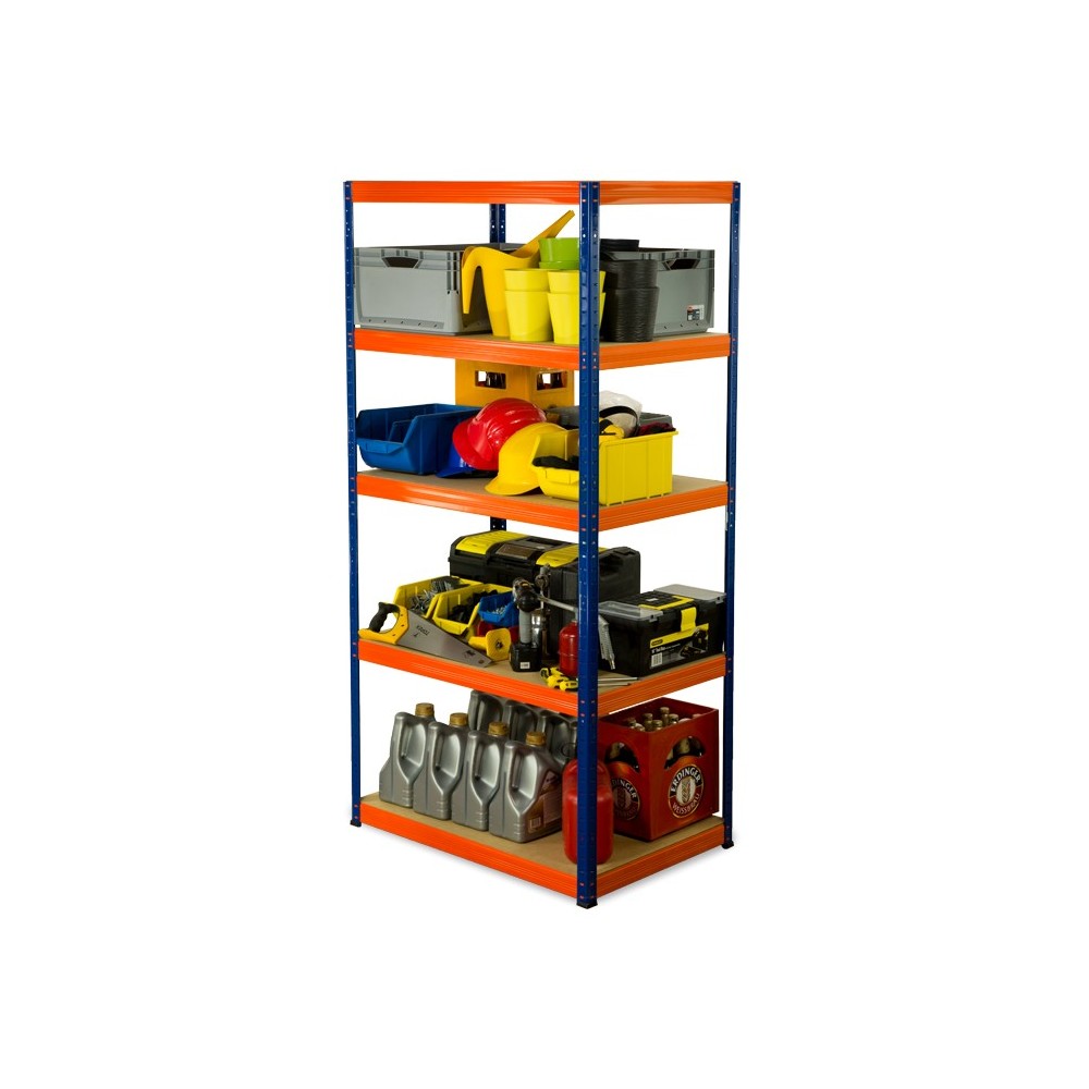 Regał Helios 180x100x60 cm 5 półek/400kg Czarno-Biały