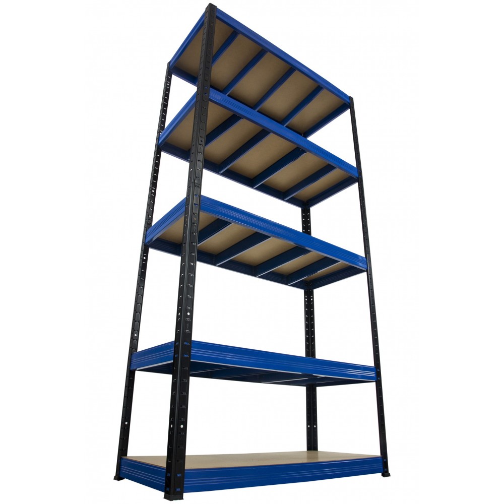 Regał Helios 213x75x60 cm 5 półek/400kg Czarno-Biały