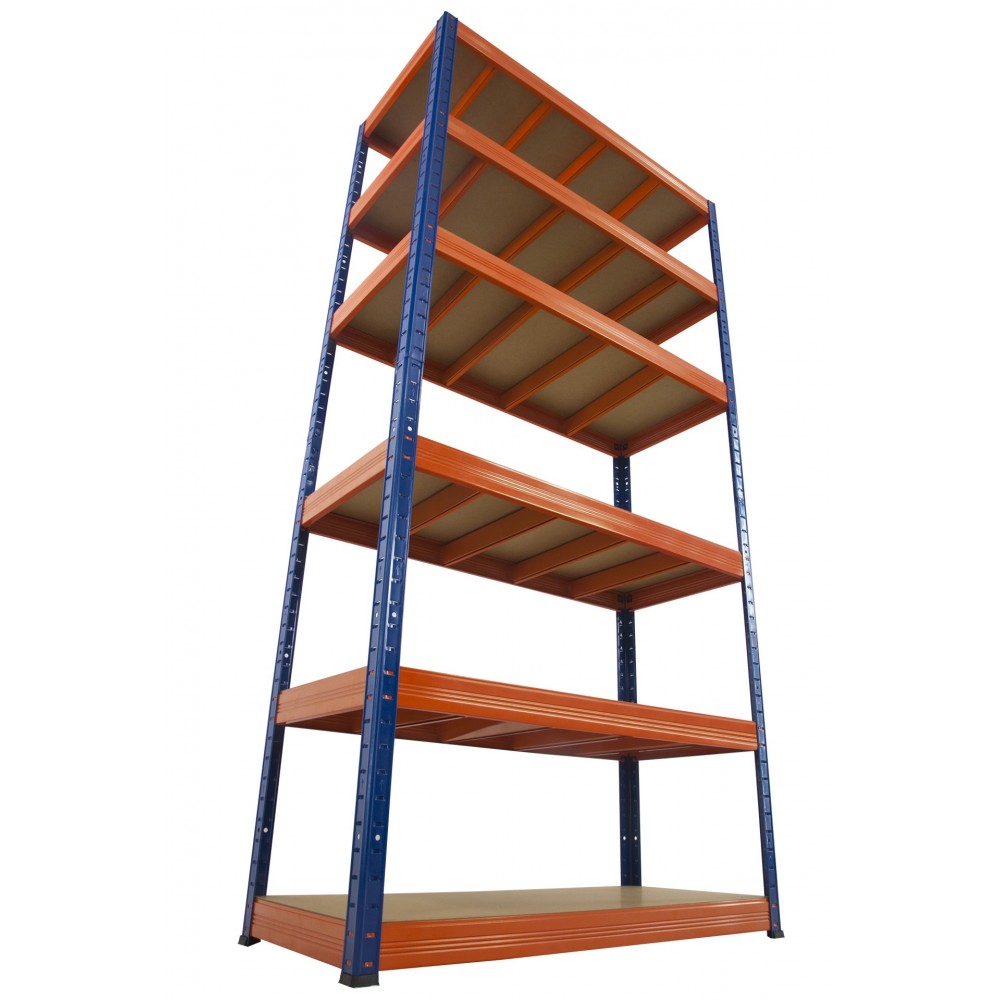 Regał Helios 213x75x30 cm 6 półek/400kg Czarno-Biały