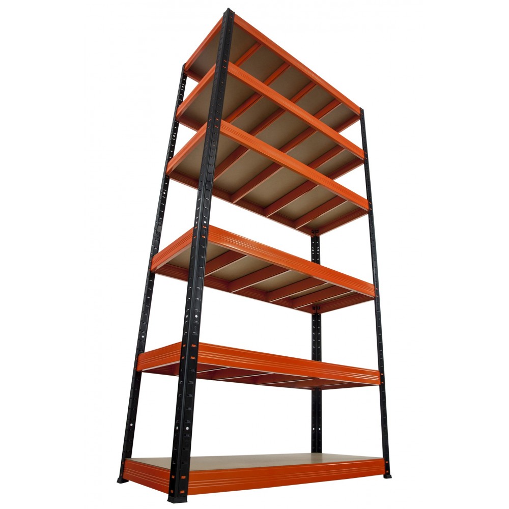 Regał Helios 213x110x35 cm 6 półek/400kg Czarno-Biały