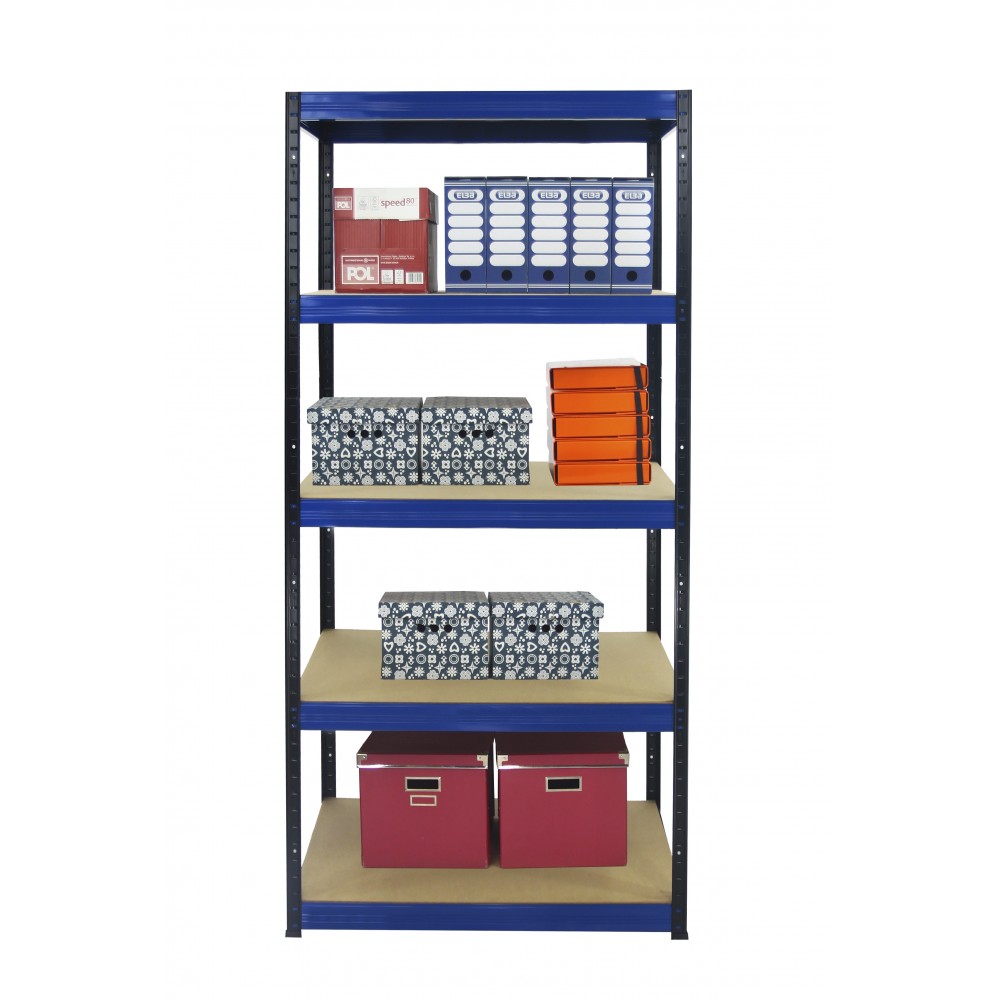 Regał Helios 180x120x50 cm 5 półek/350kg Czarno-Niebieski