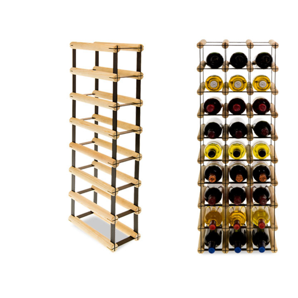 Stojak na 7 Butelek Szklanych/ PET — RW-8/ 1x7 — Surowy