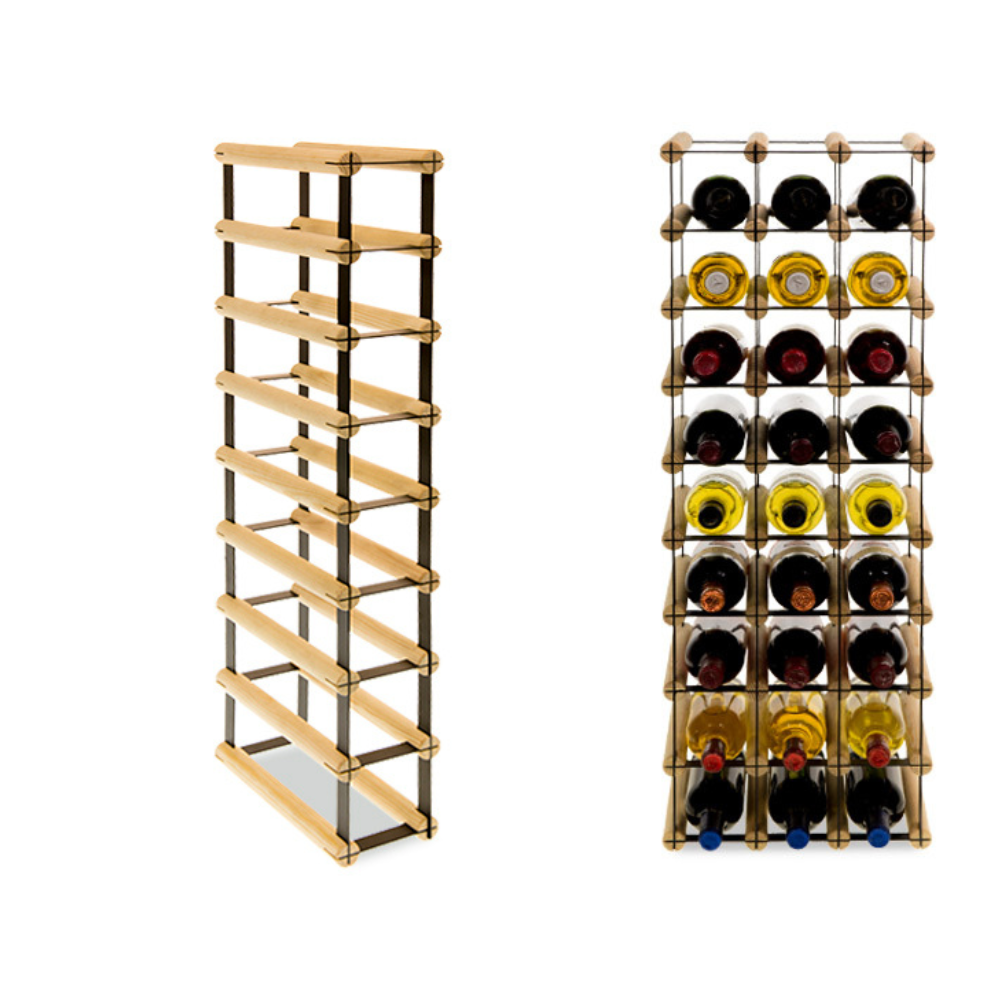 Stojak na 8 Butelek Szklanych/ PET — RW-8/ 1x8 — Surowy