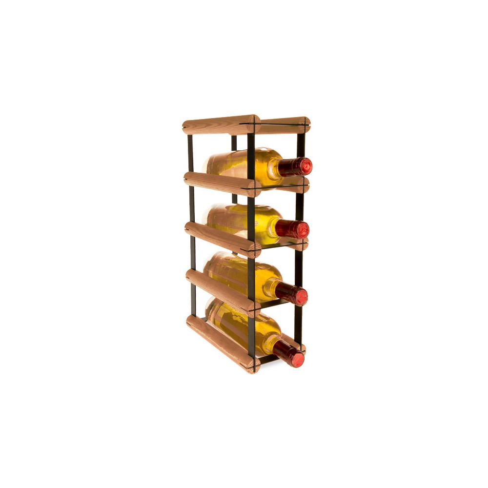 Stojak na 4 Butelki Szklane/ PET — RW-8/ 1x4 — Brązowy