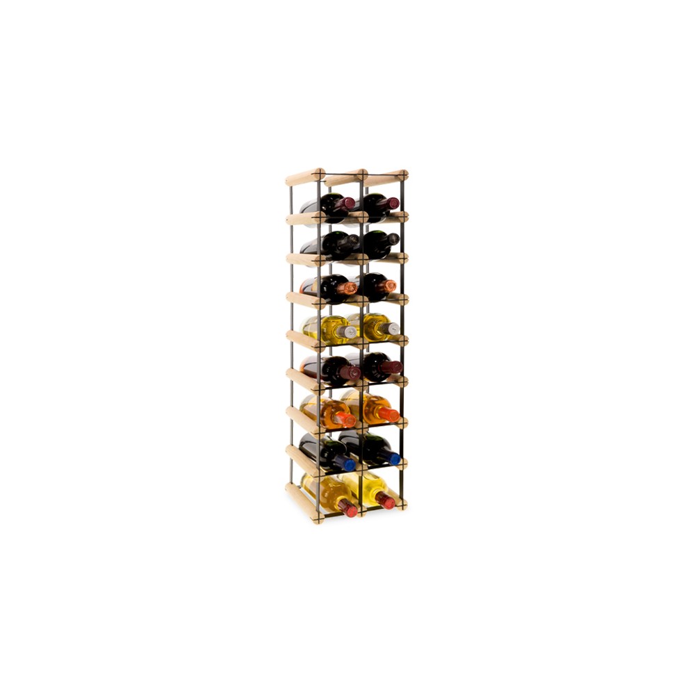 Stojak na 16 Butelek Szklanych/ PET — RW-8/ 2x8 — Surowy